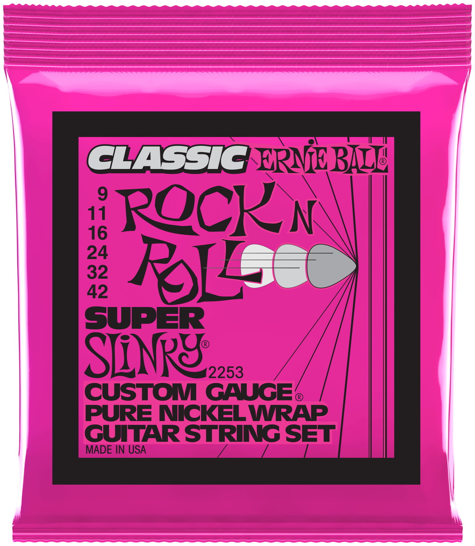 Ernie Ball Slinky Classic Rock n Roll Pure Nickel 9-42 – Image 1