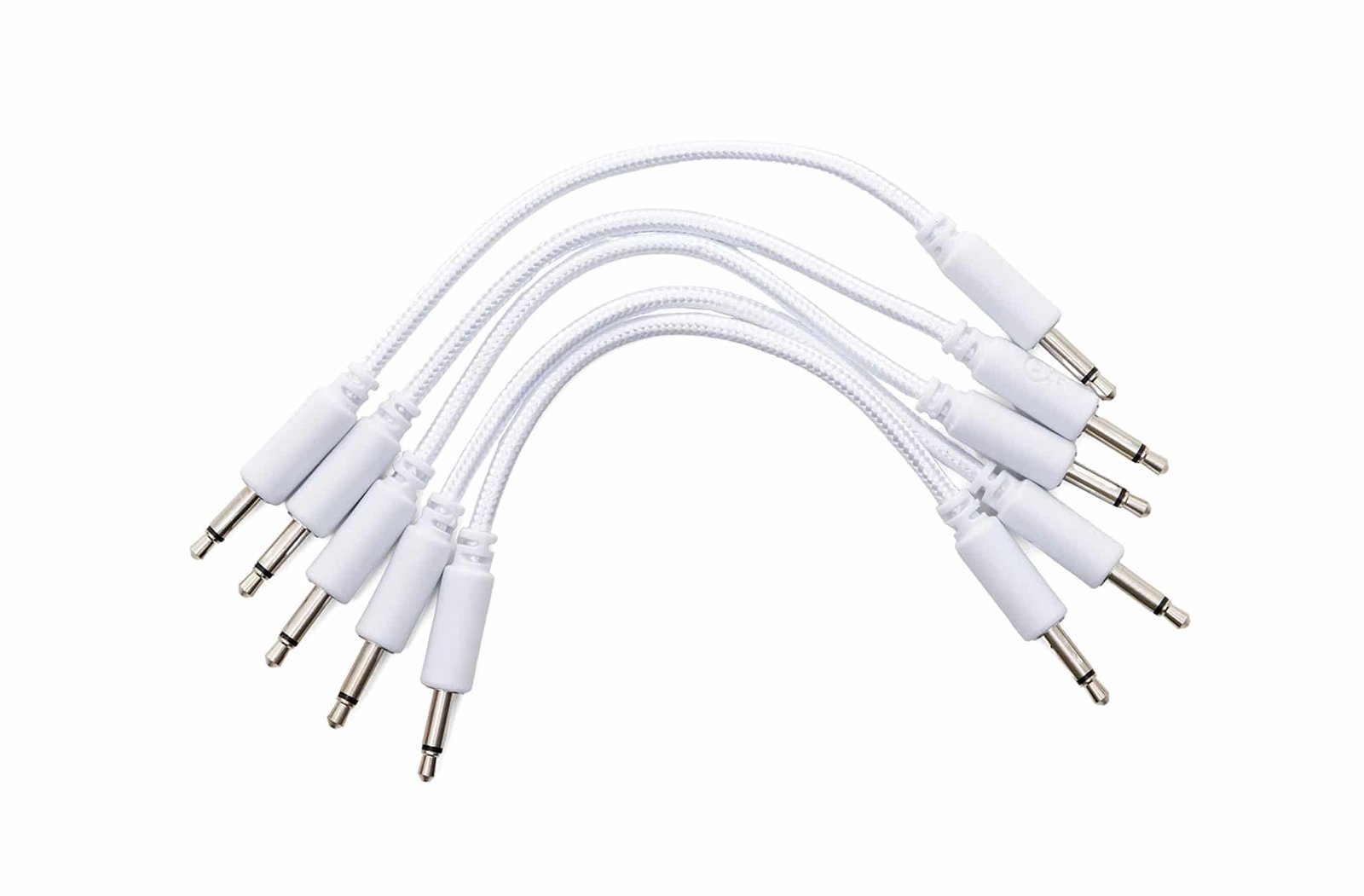 ERICA SYNTHS Câbles de patch Eurorack tressés de 10 cm (5 pièces) Blanc – Image 1