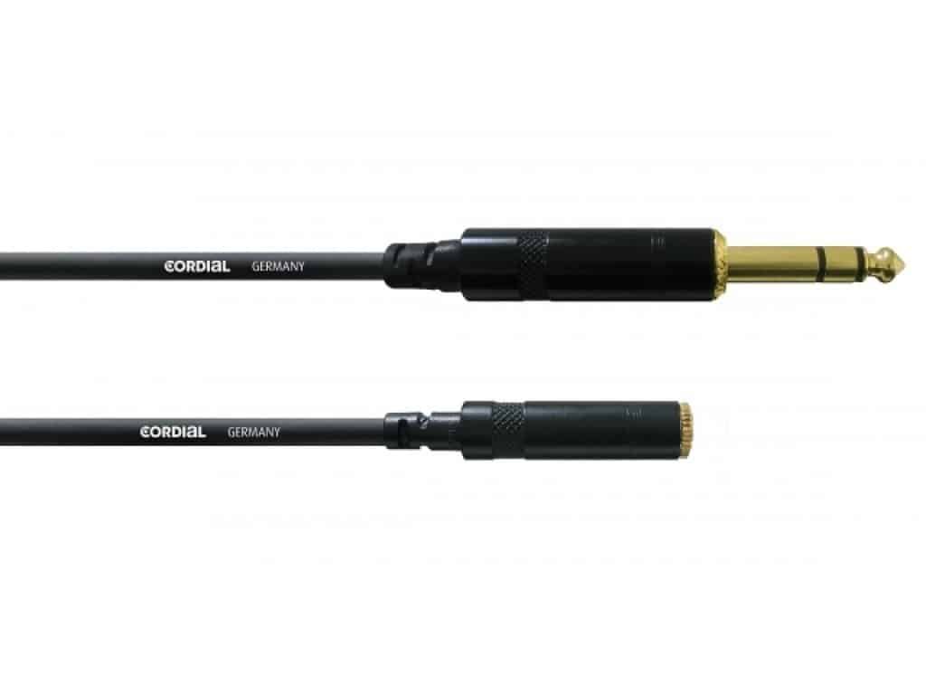 CORDIAL CFM 3 VY câble studio, 3m, Jack 6.3mm - MiniJack f
