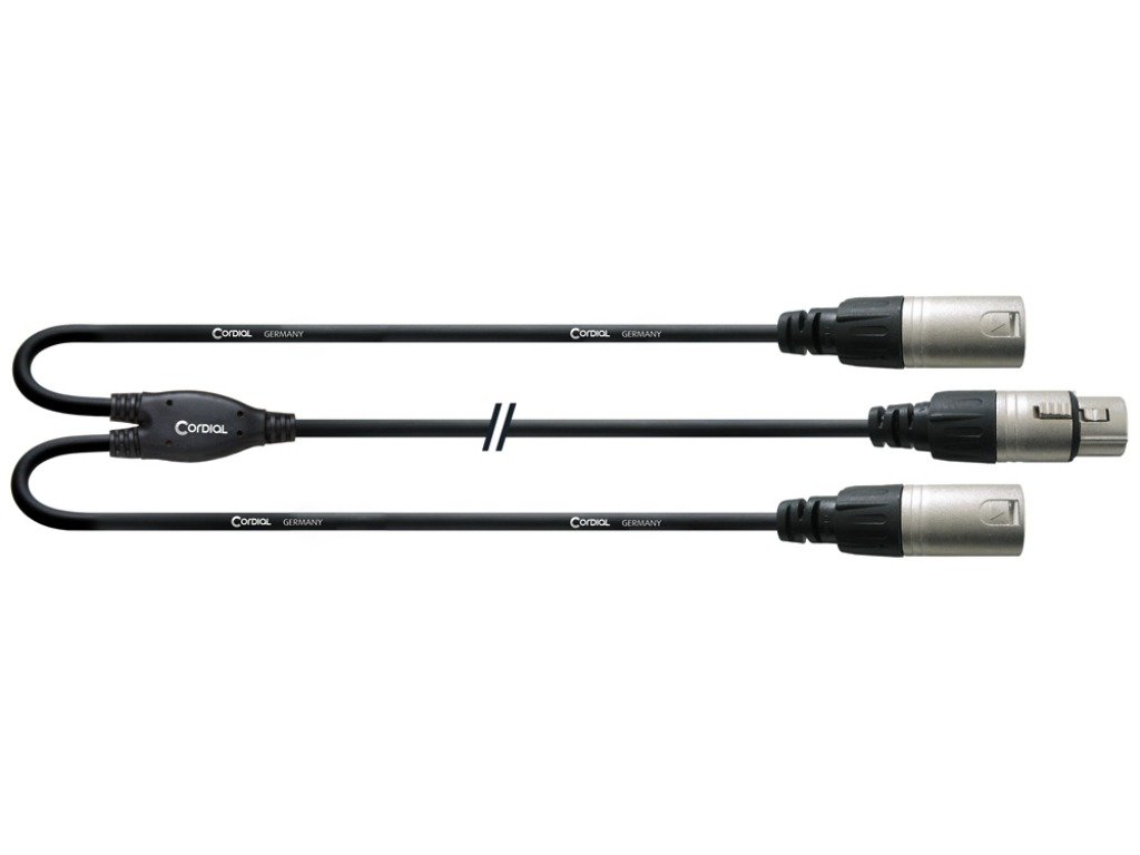 CORDIAL CFY 0.3 FMM câble Y-XLR, 0.3m