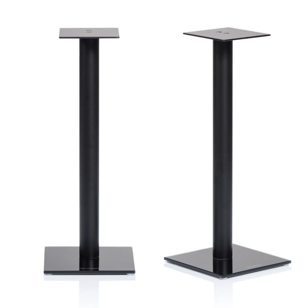 Norstone Stand HP Epur NOIR satin - Métal/Verre (paire)
